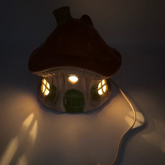 Mushroom Tree Fairy Ceramic Night Light - Picture 2 of 13